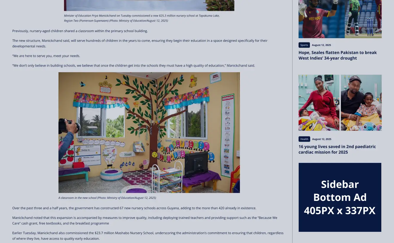 Sidebar - Bottom Ad (405px W × 337px H)