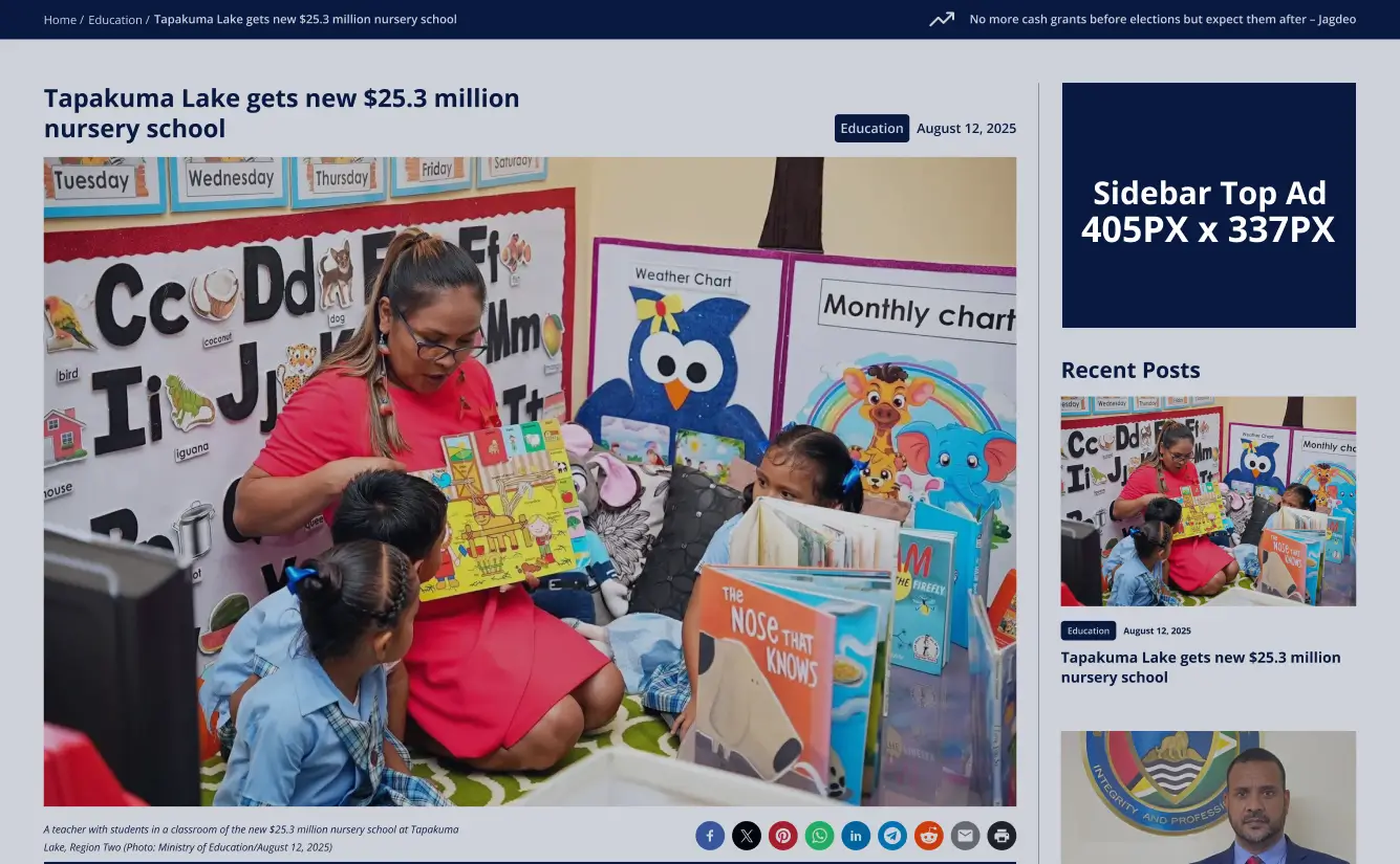 Sidebar - Top Ad (405px W × 337px H)