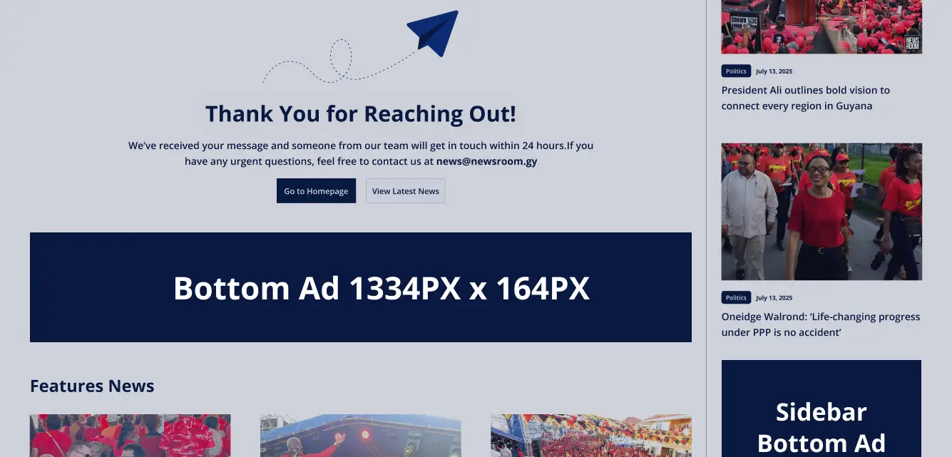 Thank You Page - Bottom Ad (1334px W × 164px H)